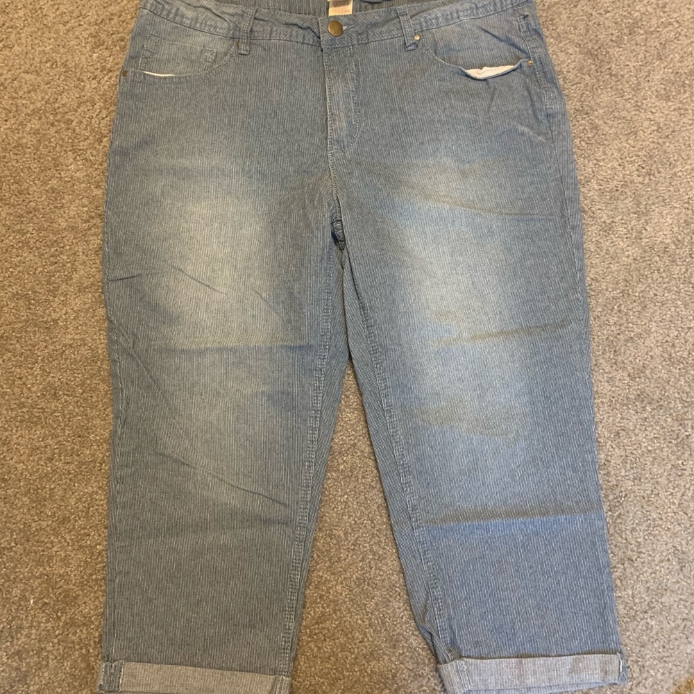 Faded Glory pinstripe Capri pants SZ 18